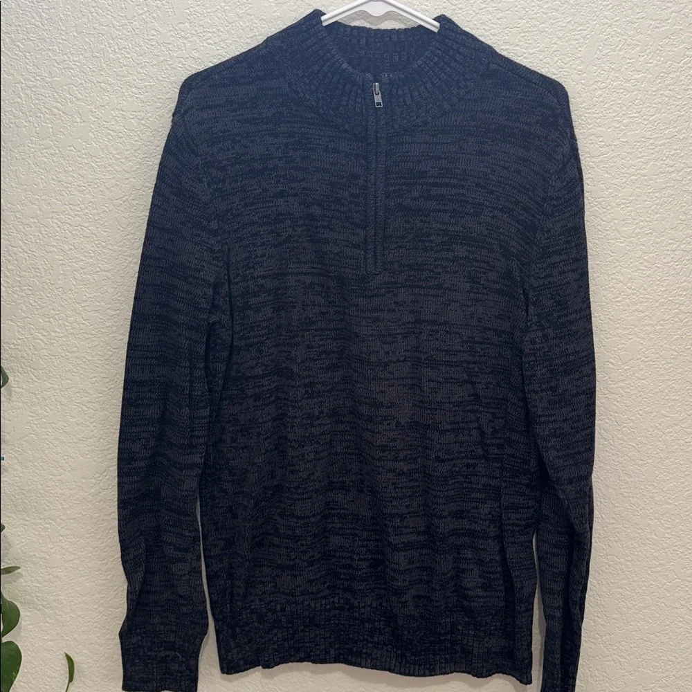 Urban Pipeline Men’s Quarter Zip Knit Sweater Dark Gray, Size L